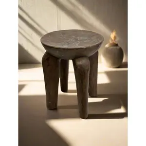 African Vintage Stool – Rounded Top with Sculptural Legs