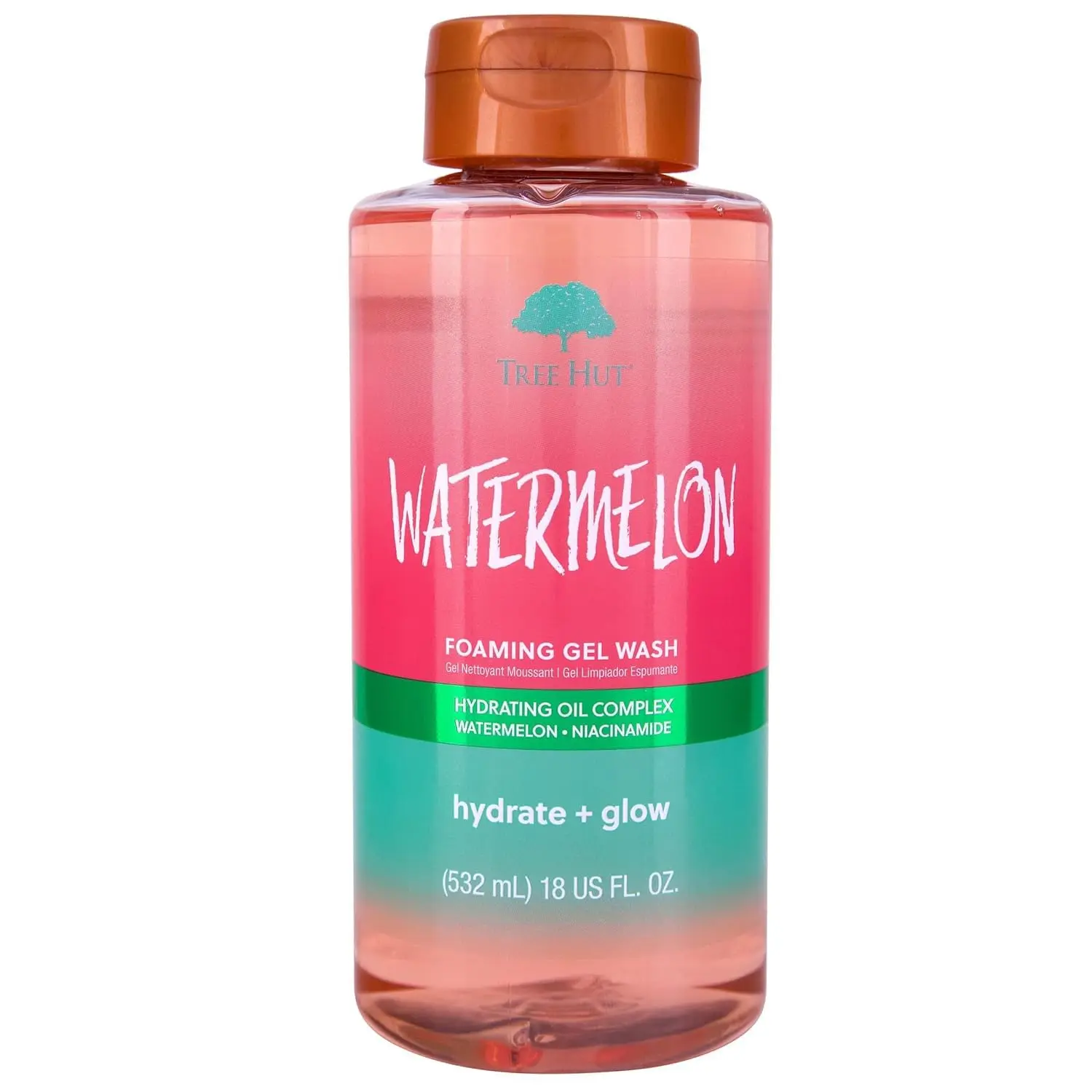 Tree Hut Watermelon Foaming Body Wash, 18 Fl Oz | Nourishing & Moisturizing Shower Gel w/ Shea Butter & Essential Oils, Soft & Smooth Skin, Gentle Cleanser For All Skin Types