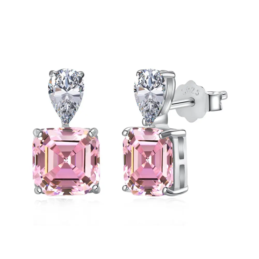 Selena Earrings pink zircon 925 sterling silver