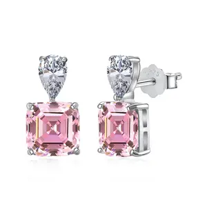 Selena Earrings pink zircon 925 sterling silver