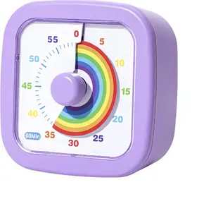 Visual Timer Cute Rainbow - 60 Minute Countdown Timer Time Management for  and Adults, Timer for Cooking Classroom Meeting (Purple)