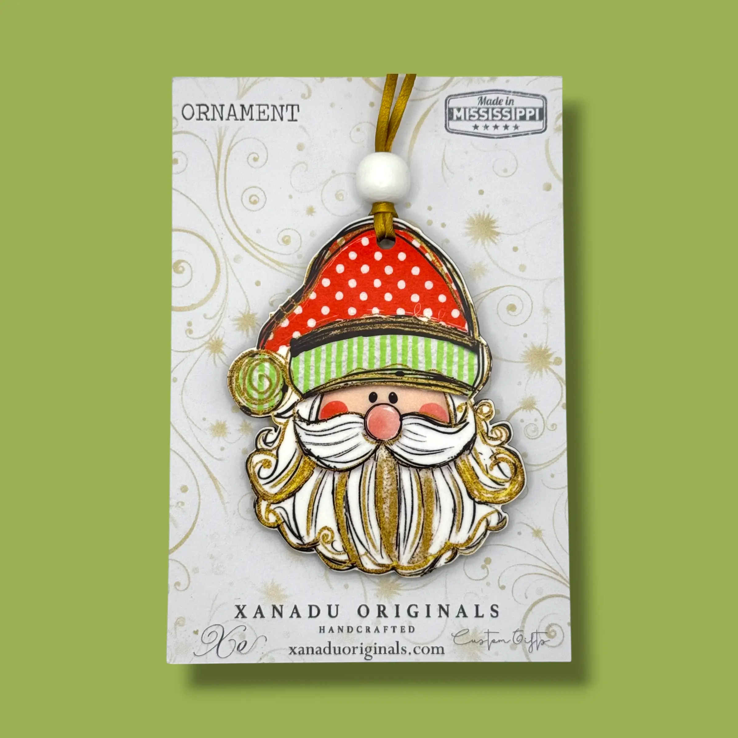 Whimsical Santa Claus Christmas Ornament, Traditional Holiday Tree Decor, Retro St. Nick Keepsake