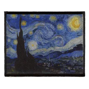 Van Gogh Starry Night Patch Small Art Canvas Sublimation Iron On PhotoPatch