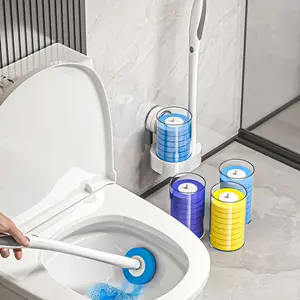 48 Pieces 24 Brush Heads Suction Cup Disposable Toilet Brush Set for Household Wall-Mounted Magic Tool Bathroom Cleaning Essential disposable toilet cleaning set christmas  bathroom  decor Cartoon Pattern Drinking Cup with Straw toothbrush  holder mickey