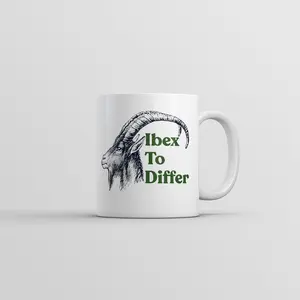 Ibex to Differ Mug Funny Sarcastic Animal Graphic Novelty Coffee Cup - 11oz Funny Coffee Mugs Ceramic Printed Drinkware Cup