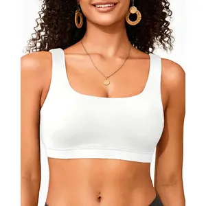 Yonique Women Sport Bra Swimsuit Top - Swim Bra Bikini Top Only Scoop Neck Bathing Top Swimwear  SwimWeek