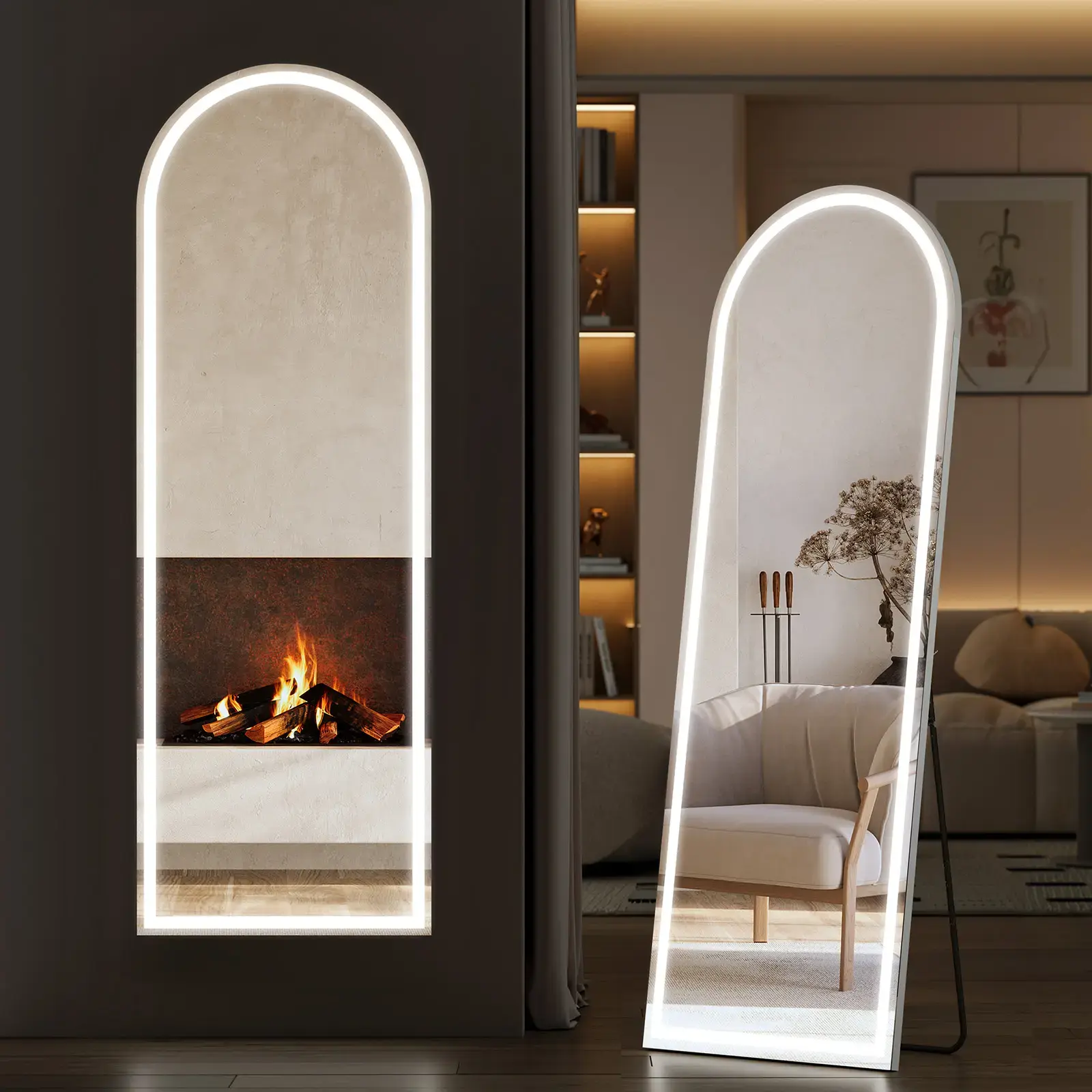 Standing Mirror with LED Lights