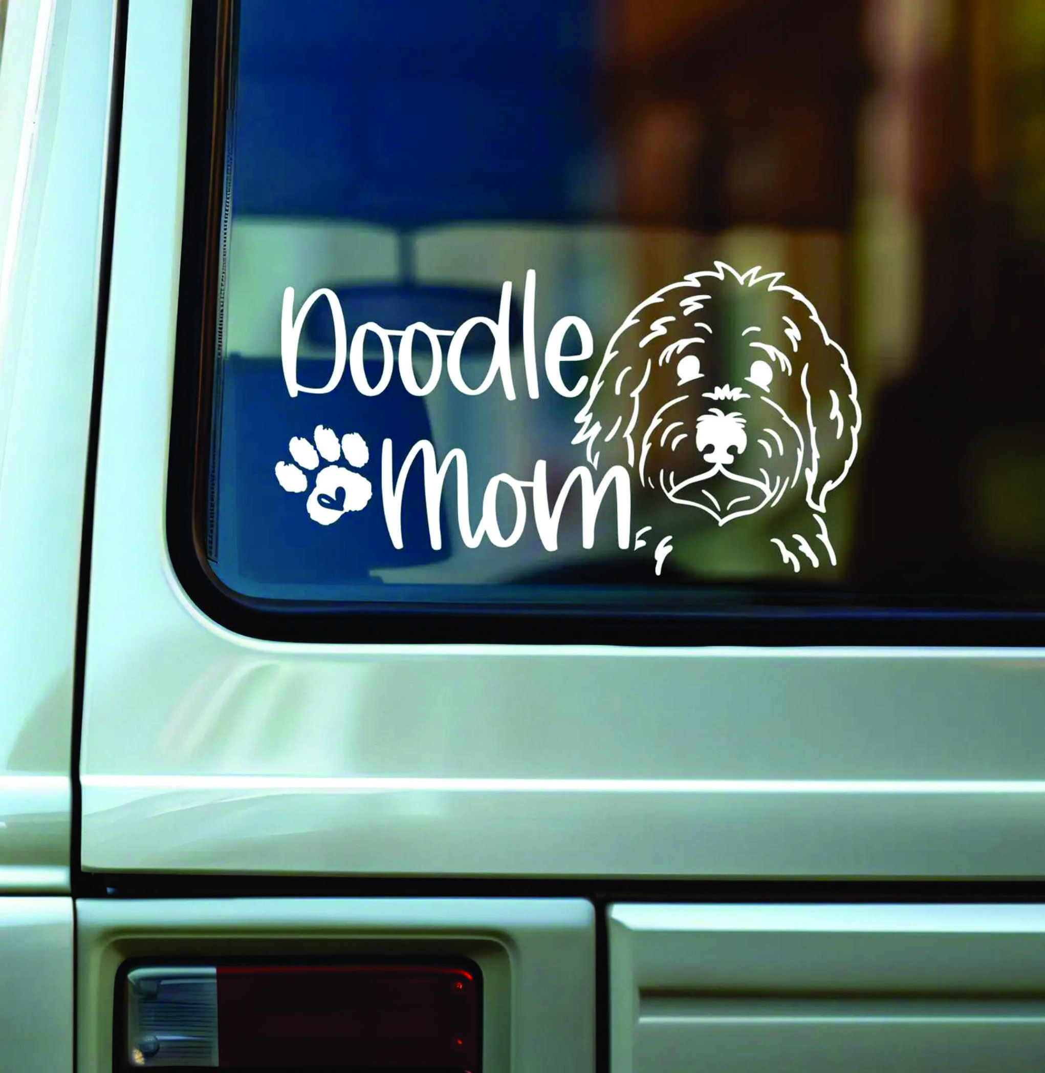 Doodle Mom Vinyl Car Decal, Cute Car Sticker, Golden Doodle Gift Idea, Easy Application, Car Accessories