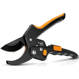 Ratchet Pruning Shears for Gardening Heavy Duty - Increases Cutting Power 3x - Perfect Ratchet Pruners for Weak Hands & Arthritis- 8" Anvil Garden Clippers - w/Extra Sharp Blade for Effortless Cutting
