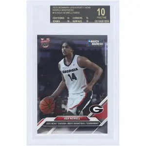 Asa Newell University of Georgia 2025 Bowman University Now March Madness Black Label #10 BGS Authenticated 10 Card - 10,10,10,10 Subgrades