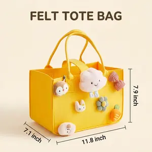 Premium Thickened Felt Tote  Lightweight Outdoor Handbag with Decorative Accents Durable Felt Shopping  for Daily Use Portable Felt Organizer  travel backpack customized box bag solid color cross-body