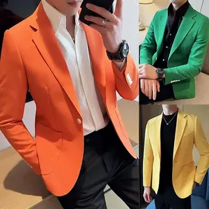 Men’s Oversized Lightweight Yellow Slim-Fit Blazer Jacket — Big Size, Casual Fashion, New Arrival