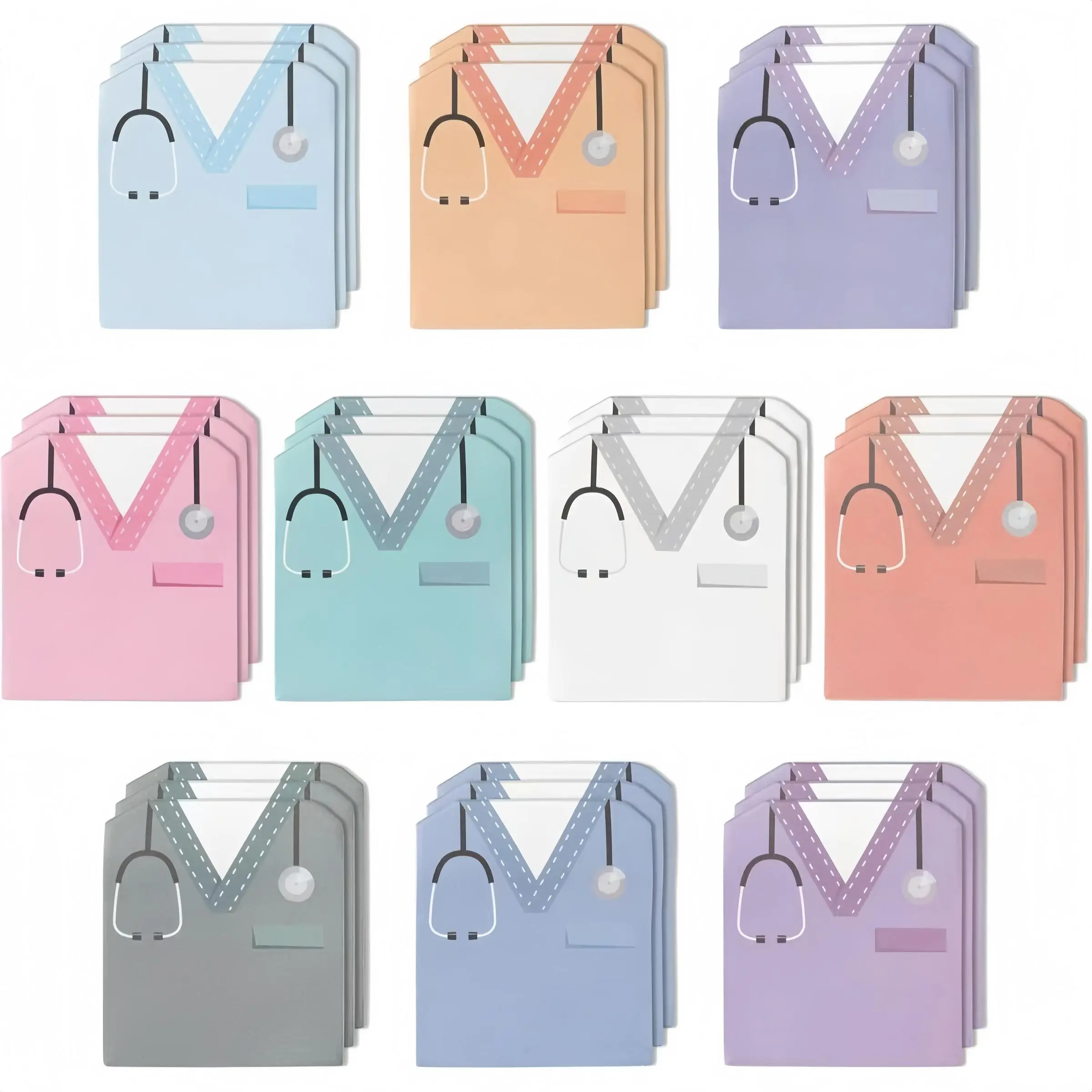 Creative Shaped Nurse Uniform Sticky Notes Set of 10, Reusable Hospital ...