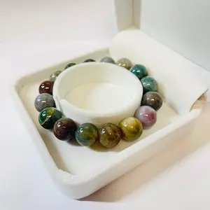 Natural stone bracelet 12mm (0.47") Bead 7-8.5Inch beaded bracelets come with box