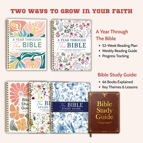 Bible Study Guide for Women & Men, 52-Week Bible Study Book, A Year Through The Bible with Life Application & Reflection Notes for Women & Men, Beginner-Friendly Study of All 66 Books, Christian Gift for Her,Inspirational Bible Verse