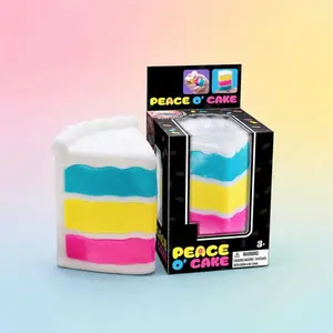 Funny Peace O’ Cake Squishy – Colorful Cake Slice Fidget Toy