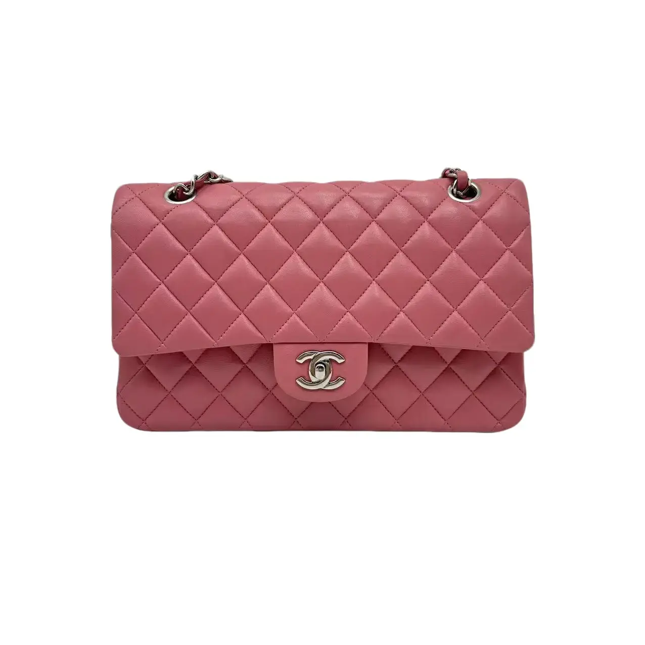 Pre-owned CHANEL hz8 rose Pink lambskin Medium CF Crossbody Bag 70655
