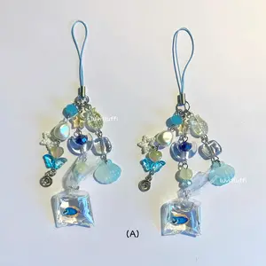 Cute Fish in a bag charms, 5 Styles Fish Keychain, Cute Bag Charms, Gift for Friends, Couple Gift