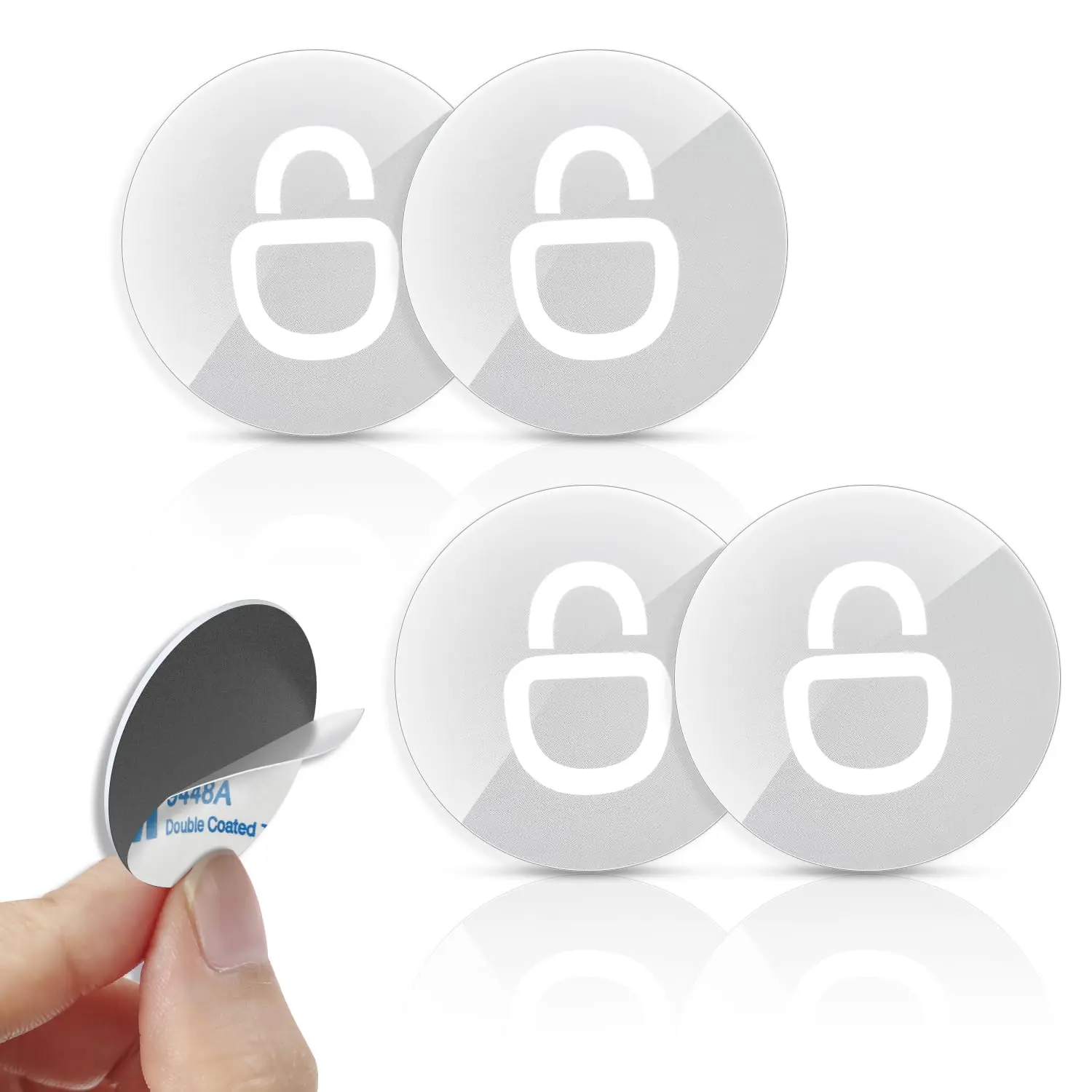 NFC Smart Lock Tags - 13.56MHz Programmable, 25mm, 3-Digit Password, Compatible with iOS & Android (4Pcs)