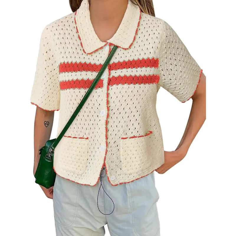 トップス 2000s zip up short knit cardigan short sleeve cardigan 2000s - TikTok Shop