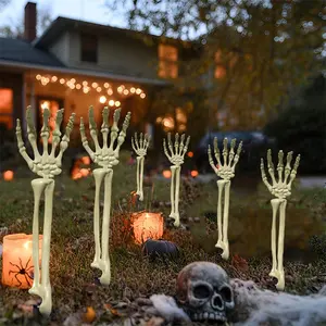 Halloween Decorations Realistic Hand Bone Skeleton, Halloween Yard Stake Ghost Hands Props, Spooky Party Supplies for Outdoor Decoration