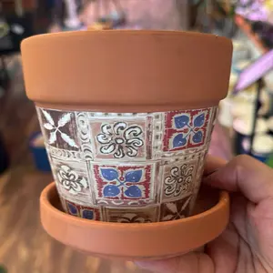Terracotta Planter with Design 4”