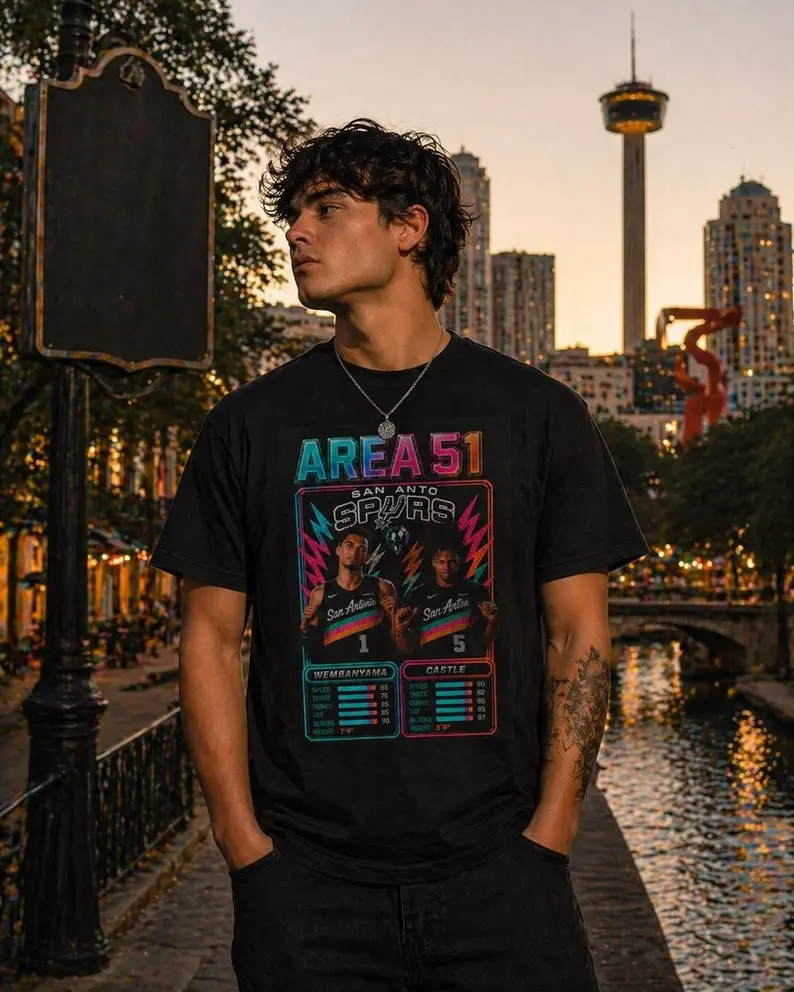 [Sale up to 50%] [Free Ship] San Antonio Spurs Retro Graphic Shirt Vintage Basketball Tee Throwback Style Fan Apparel Casual Streetwear Everyday Wear Gift Unisex
