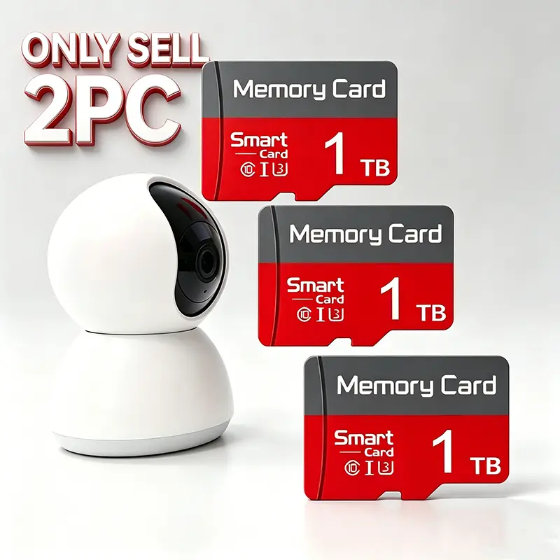 2 Pack Durable SD Memory Card for Car Audio, 1TB MicroSDXC Card for Dash Cams, Micro TF SD Cards for Surveillance Cameras, Micro SD Card for Mobile Phones, SD Card with Adapter for PC & Secure Data Storage