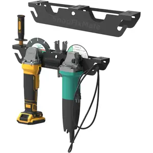 Angle Grinder Holder - 2 PCS Angle Grinder Rack/Stand Storage Rack with Cord Hanger, Wall mount Bracket for Cutters Polishers, Garage and Workspace.
