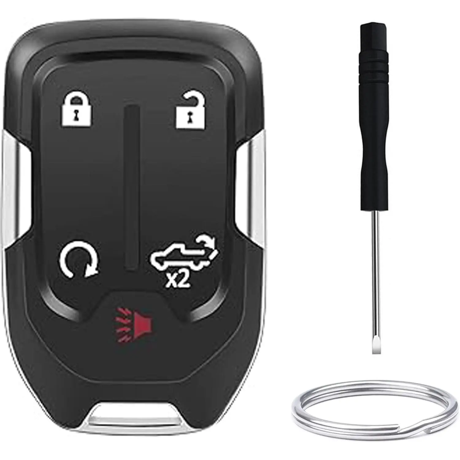 5-Button Keyless Entry Remote Key Fob Shell Replacement Fits for 2019-2020 GMC Sierra 1500 2500HD 3500HD GMC Acadia Chevy Silverado Car Key Protector Car Key Accessory