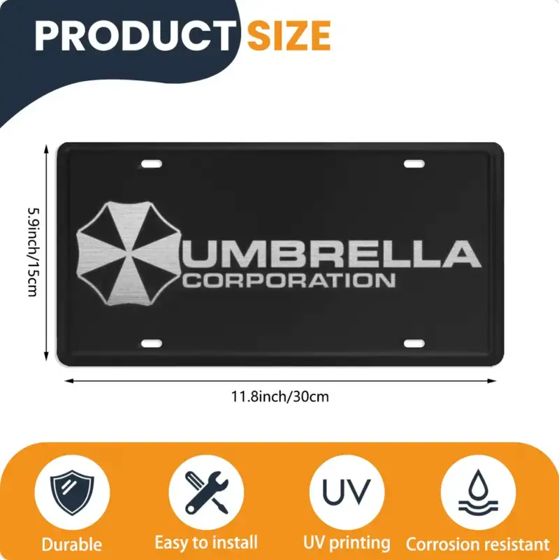 Umbrella Corporation. Resident Evil. Laser Engraved Front License Plate