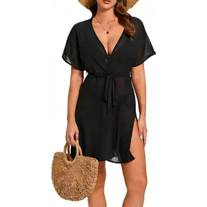 Womens Swimsuits Cover Ups Swim Bathing Suit Cover Ups Bikini Beach Coverup Dress Sheer Swimwear