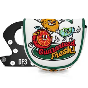 1pc Golf Putter Cover for Df3 Golf Putters, Stylish Cartoon Pattern Design, PU Fabric with Plush Lining, Magnetic Closure & Rabbit Ear Design, Golf Accessories