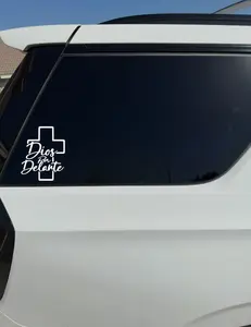 Dios Por Delante Cross Vinyl Multipurpose Car Decal, Vehicle Exterior Decoration, Truck Window Sticker, Car Exterior Adhesive Accessory