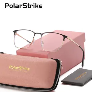 PolarStrike Unisex Classically designed Full Frame Plano Glasses Outdoor Driving Square Frame Anti-Blue Light Plano Glasses