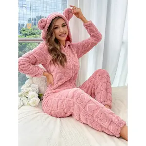 Cozy Hooded Onesie for Women – Soft & Warm Loungewear Pajamas, Perfect for Cold Nights