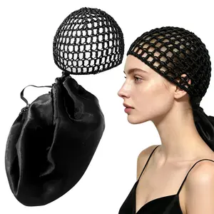 Dual-Layer Satin Hair Wrap & Airy Net Band Set, Reversible Adjustable Design for Curls, Braids & Natural Hair Care