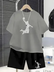 2-Piece Set for Boys: A personalized T-shirt and shorts—stylish and versatile, perfect for active playdates.