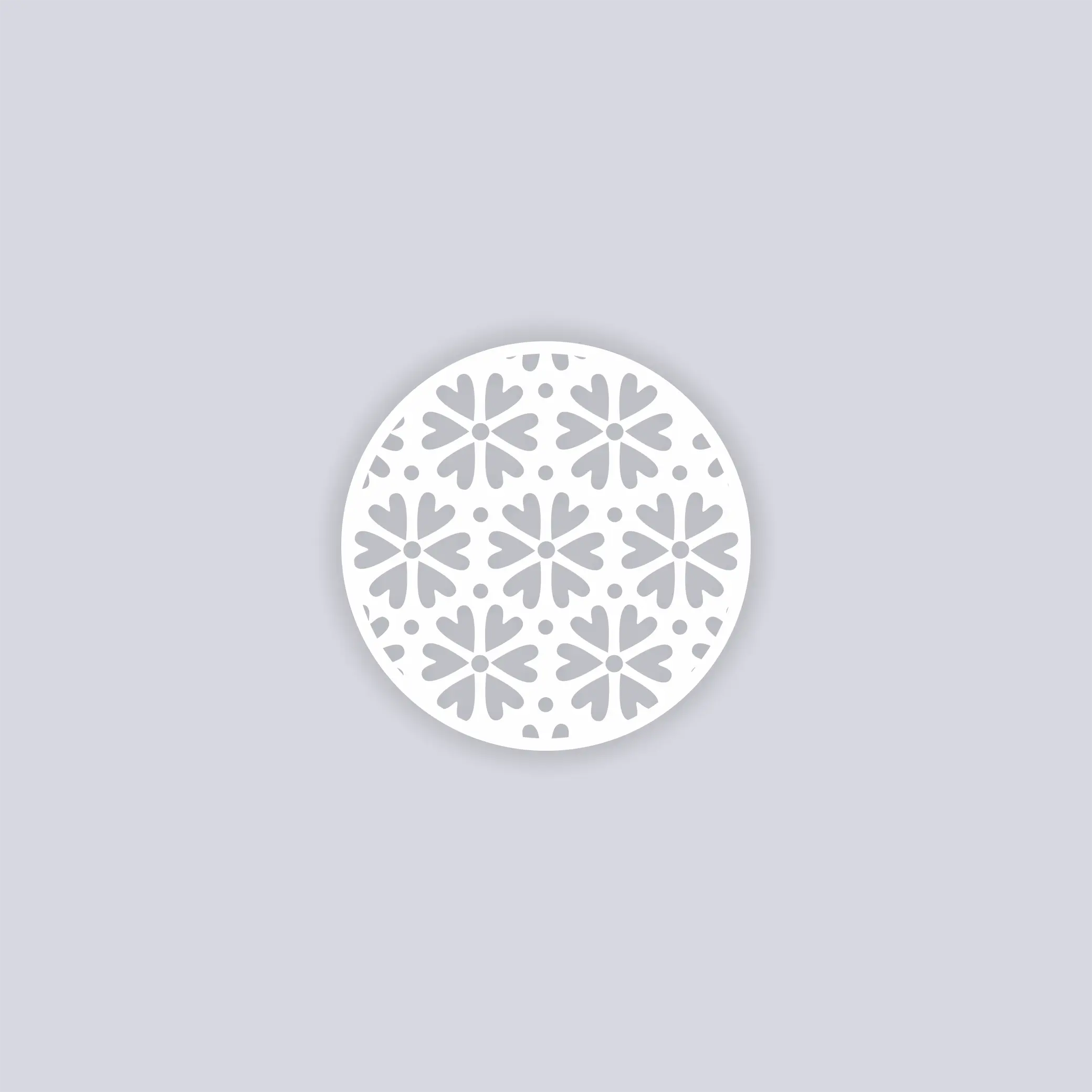 Simple Flower Circle Clay Stencil