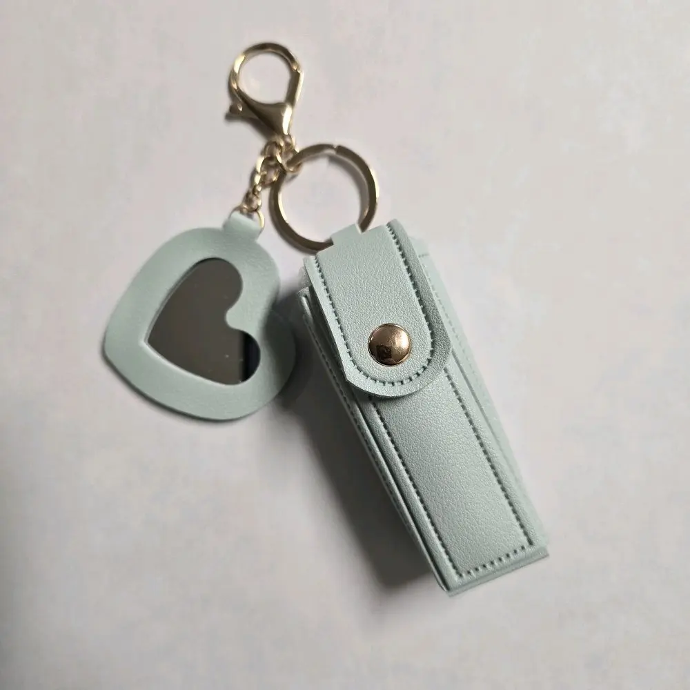 Light Blue Compact Rectangular Makeup Storage Lipstick & Chapstick Holder with Matching Mirror