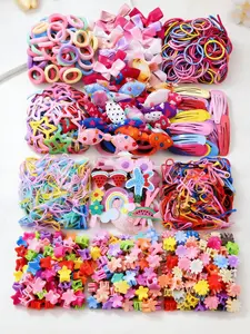 2179pcs/Set Girls Colorful Pearl Flower, Bow, Watermelon, Rainbow, Starfish, Pentagram, Butterfly, Small Flower Hair Clips, Simple & Cute Princess Hair Accessories Sets, Mermaid Bow Head, Cute Cartoon Bowknot