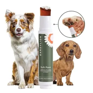 Dandylion Soft Paws Hydrating Brush-On Paw Lotion for Dogs - Vegan, Cruelty-Free, Mess-Free, Fragrance-Free, Plant-Based Formula, 0.6 oz