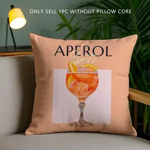 Classic Aperol Spritz Cushion Cover Soft Short Plush Fabric Double-Sided Print Organic Breathable Sofa Pillow Case, Home Machine Washable in Perfect for Home Decor Warm Winter Home Child Gift