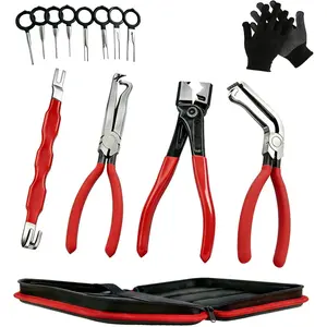 Electrical Disconnect Pliers Kit - 4 Piece Automotive Connector Removal Tool with 60 °   Angle & Straight Tips, Sensor Injector Clip Separator, Hose Clamp Pliers, Terminal Release Tool for Car Truck