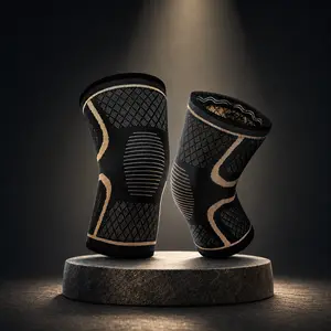 Sports Recovery Copper Knee Protector, Adjustable Compression Knee Brace, Adjustable Breathable Knee Brace, Wear-resistant Copper Knee Support for Fitness Training