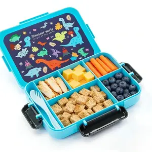 5 Compartment Leakproof Lunch Box For Kids Non Toxic Food Storage Container Stainless Steel Thermal Jar Portable Insulated Bag Lightweight For Preschool Picnic Travel