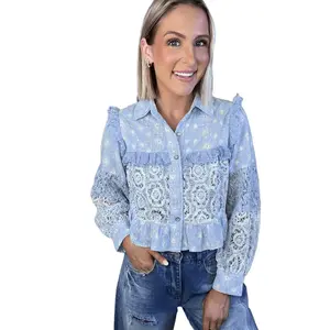 Powder Blue Balloon Sleeve Jacket Top