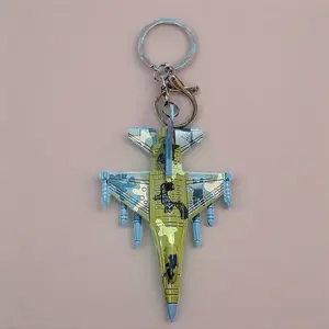Cartoon Simulation Combat Aircraft Keychain Pendant Mini Y20 Toy Backpack Keychain Decoration Gift
