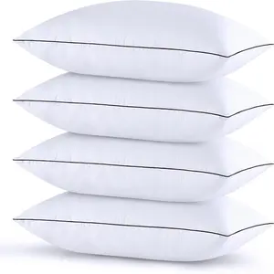 King Size Pillows Set of 4, Luxury Hotel Bed Pillows Set with Down Alternative Filling for Side and Back Sleepers
