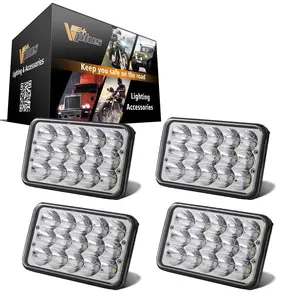 Partsam 4PCS 4x6 LED Headlights Sealed Beam 6x4 H4651 H4666 H4656 Compatible with Kenworth KW 900/Peterbilt 379/Truck/K10 K20 Van RV Camper Headlamp Assembly